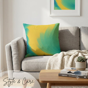 Einzigartiges gelbes Abstract-Design Kissen
