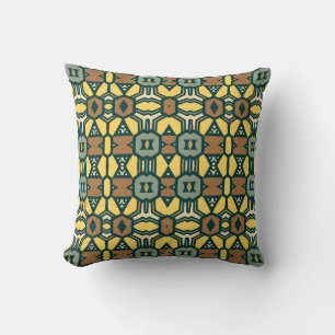 Einzigartiges geometrisches Retromuster, Vintage N Kissen