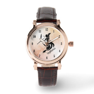 Einzigartiges Gesicht Sagittarius Zodiac mit schwa Armbanduhr