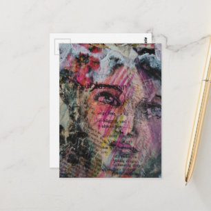 Einzigartiges Gesicht Volcabular Mixed Media Colla Postkarte