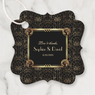 Einzigartiges Gold Black Great Gatsby Art Deco Hoc Geschenkanhänger