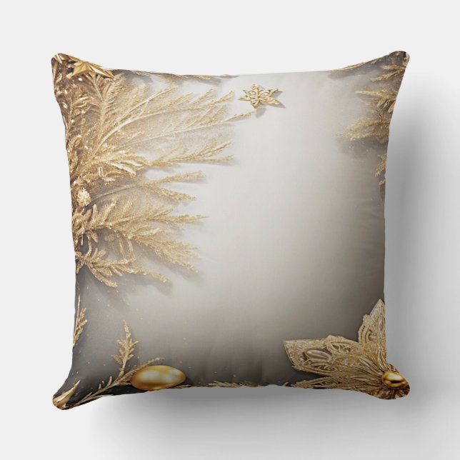 Einzigartiges Gold Decorative Holiday Throw Kissen (Rückseite)