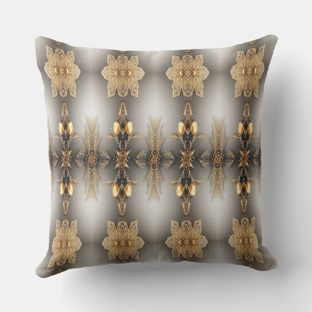 Einzigartiges Gold Decorative Holiday Throw Kissen (Rückseite)