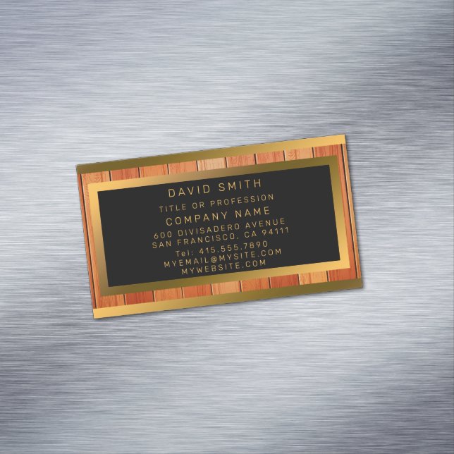Einzigartiges Gold Luxury Wood Magnetische Visitenkarte (Beispiel)