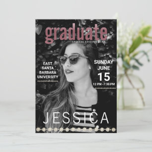 Einzigartiges Graduate Magazine Cover Foto Party Einladung