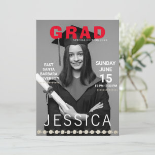 Einzigartiges Graduate Magazine Cover Foto Party Einladung