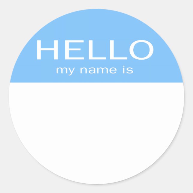 Einzigartiges Hallo Mein Name ist - Baby blau Runder Aufkleber (Vorderseite)