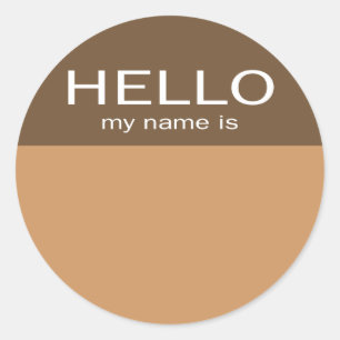 Einzigartiges hallo mein Name ist - Runder Aufkleber
