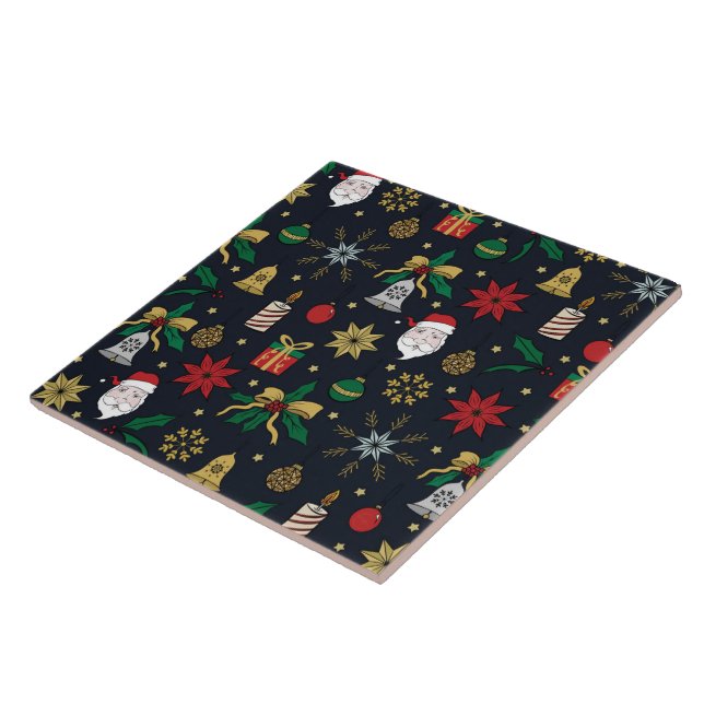 Einzigartiges Handdawn Weihnachten Doddles Blue De Fliese (Seite)