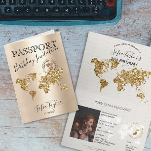 Einzigartiges Happy Birthday Passport-Karte für je Einladung