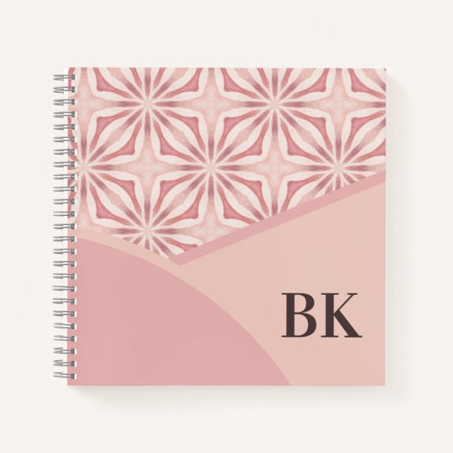 Einzigartiges, Hübsch rosa geometrisches Muster Notizbuch (Vorderseite)
