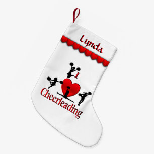 Einzigartiges i-Herz Cheerleading personalisiert Kleiner Weihnachtsstrumpf