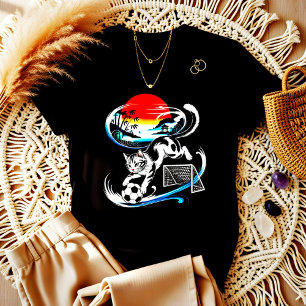 Einzigartiges japanisches Fußball-Katzengeschenk f T-Shirt