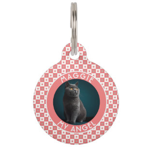 Einzigartiges Katzenbesitzer-Geschenk Quadrat-Moti Haustiermarke