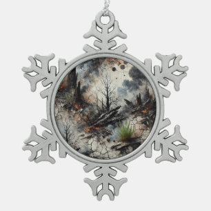 Einzigartiges künstlerisches Schneeflocken Zinn-Ornament