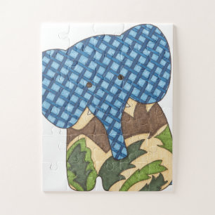 Einzigartiges Kunstpuzzle - Elefant #1 - Art-Erin