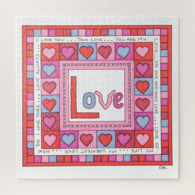 Einzigartiges Kunstpuzzle - Liebe (Vertikal)