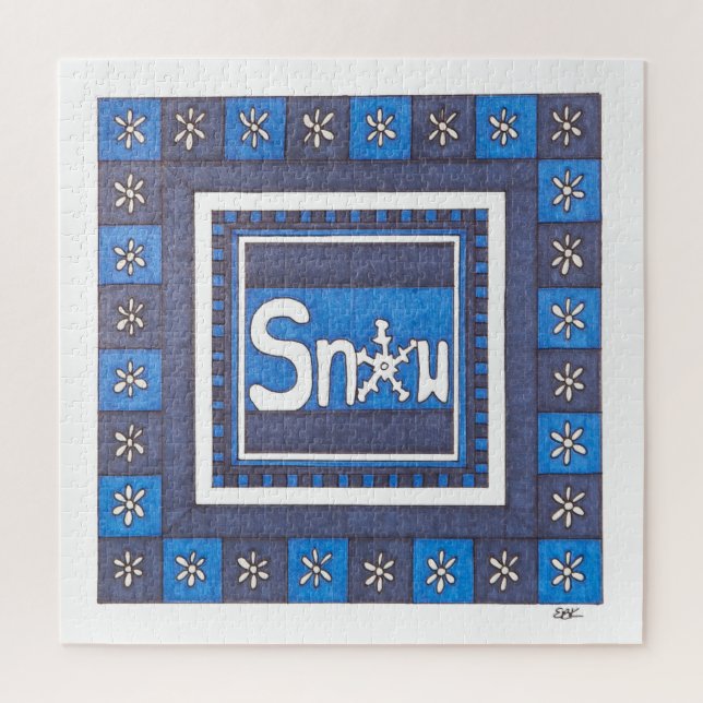 Einzigartiges Kunstpuzzle - Schnee (Vertikal)