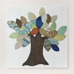 Einzigartiges Kunstpuzzle - Silberbaum - Erin Brie