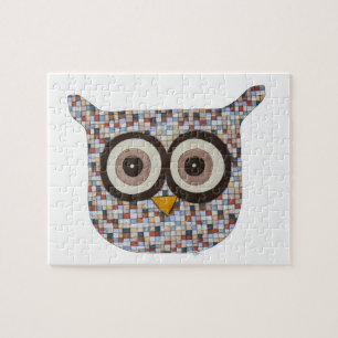 Einzigartiges Kunstpuzzle - Tweed Owl - Erin Bridg