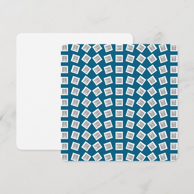 Einzigartiges Logo oder Bildmuster | Blau (editier Mitteilungskarte (Vorne/Hinten)