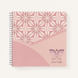 Einzigartiges Logo oder QR-Code rosa geometrisches Notizbuch