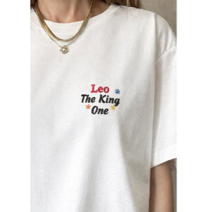 Einzigartiges Löwe-T-Shirt bestickt Geschenk Besticktes T-Shirt