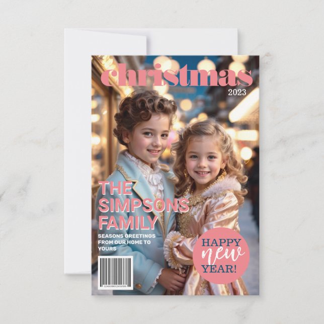 Einzigartiges Magazin Cover Weihnachtskarte Einladung (Vorderseite)