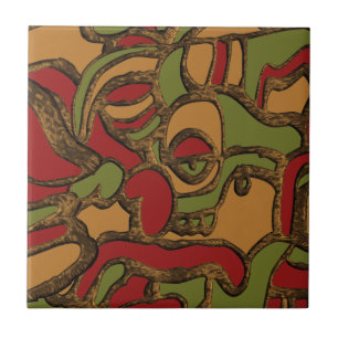 Einzigartiges Mayan-Hieroglyphs-Design Fliese