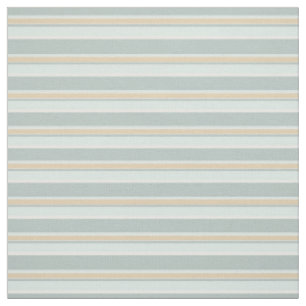 Einzigartiges Meeresrauschen Weiß Tan Strip Art Stoff