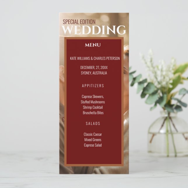 Einzigartiges Menü mit einfachen Zeitschriften Programm (Stehend Vorderseite)