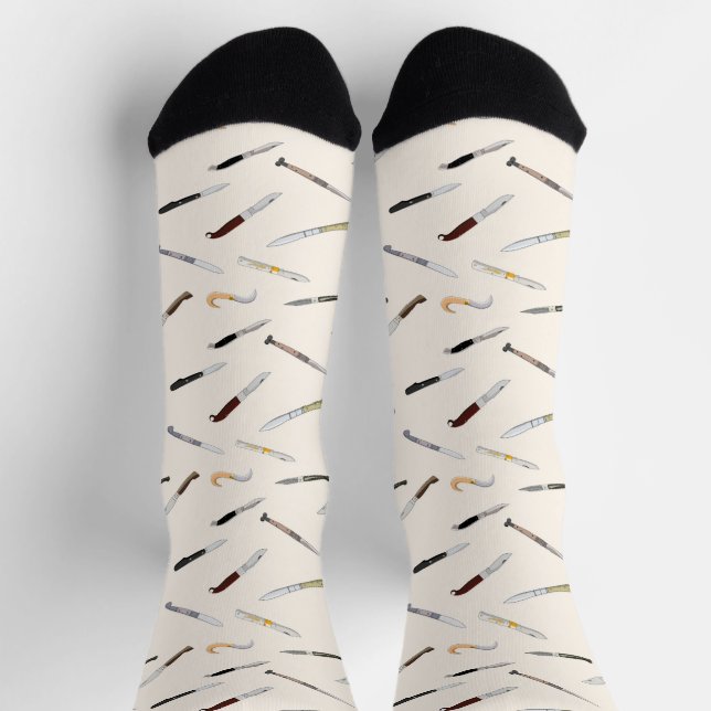 Einzigartiges Messerkollektionsdesign Socken (Oben)