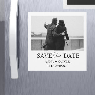 Einzigartiges Modern One Foto Script Save the Date Magneteinladung