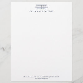 Einzigartiges Modern Zuhause Logo II Navy/White Re Briefbogen