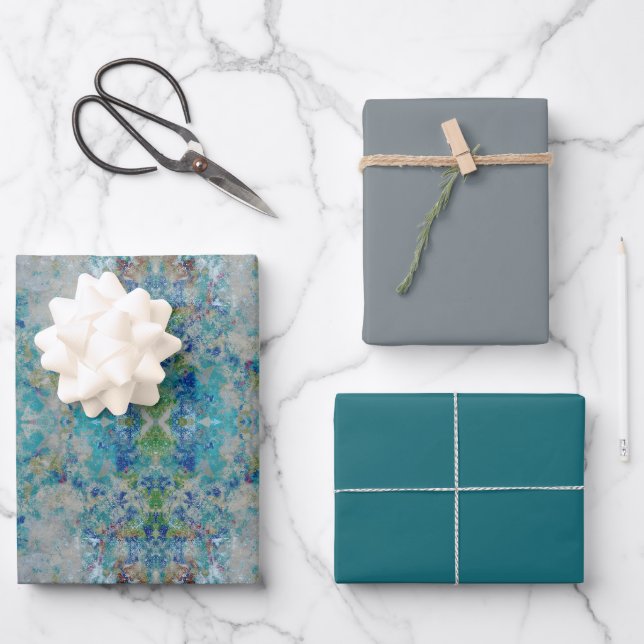 Einzigartiges, modernes Kunstdesign Geschenkpapier Set (Vorderseite)