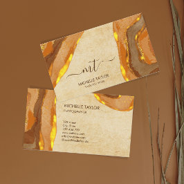 Einzigartiges Monogramm Abstrakt Boho Terracotta G Visitenkarte