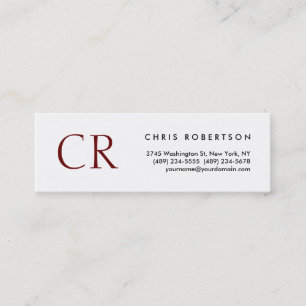 Einzigartiges Monogramm Beruflich Minimalistisch Mini Visitenkarte