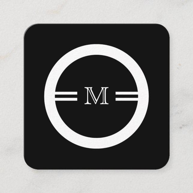 Einzigartiges Monogramm Businesscards Quadratische Visitenkarte (Vorderseite)
