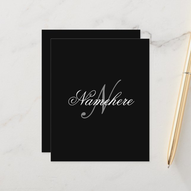 Einzigartiges Monogramm für Personalisierte Schwar (Vorderseite/Rückseite Beispiel)