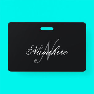 Einzigartiges Monogramm für Personalisierte Schwar Ausweis