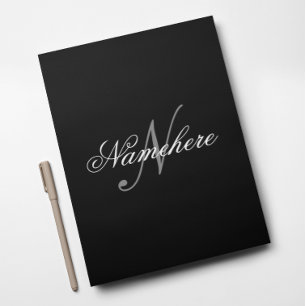Einzigartiges Monogramm für Personalisierte Schwar Briefbogen