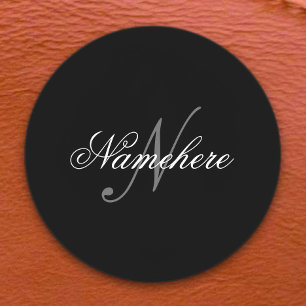 Einzigartiges Monogramm für Personalisierte Schwar Etiketten