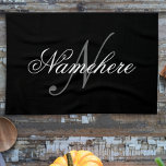 Einzigartiges Monogramm für Personalisierte Schwar Geschirrtuch<br><div class="desc">Personalisiertes Einzigartiges Monogramm-Design für jeden.</div>