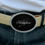 Einzigartiges Monogramm für Personalisierte Schwar Ovale Gürtelschnalle<br><div class="desc">Personalisiertes Einzigartiges Monogramm-Design für jeden.</div>
