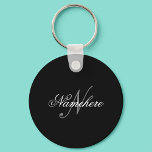 Einzigartiges Monogramm für Personalisierte Schwar Schlüsselanhänger<br><div class="desc">Personalisiertes Einzigartiges Monogramm-Design für jeden.</div>