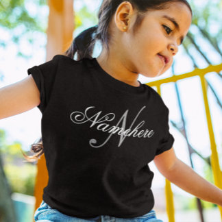 Einzigartiges Monogramm für Personalisierte Schwar T-Shirt