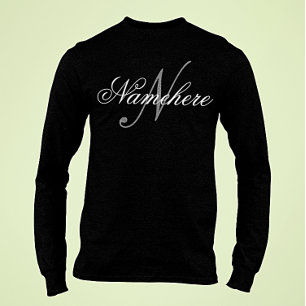 Einzigartiges Monogramm für Personalisierte Schwar T-Shirt
