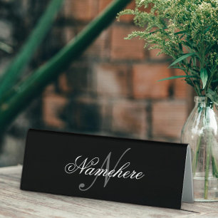 Einzigartiges Monogramm für Personalisierte Schwar Tischaufsteller