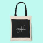 Einzigartiges Monogramm für Personalisierte Schwar Tragetasche<br><div class="desc">Personalisiertes Einzigartiges Monogramm-Design für jeden.</div>