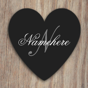 Einzigartiges Monogramm für Personalisierte Schwar Untersetzer